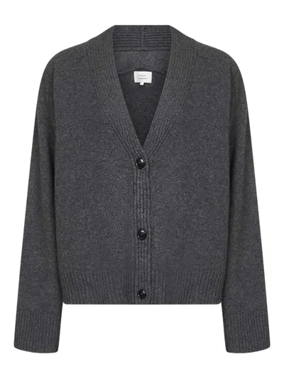 Loulou De Saison Kaia Lds Anthracite Grey Cashmere Cardigan In Black