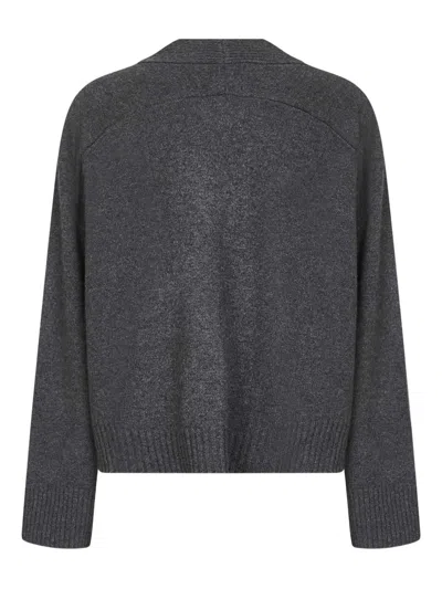 Loulou De Saison Kaia Lds Anthracite Grey Cashmere Cardigan In Black