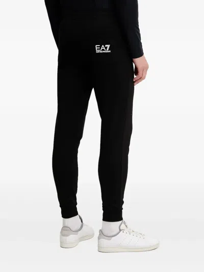 Ea7 Logo Printed Sweatpants In Black