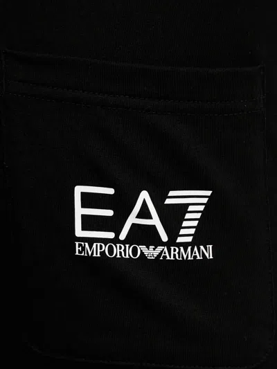 Ea7 Logo Printed Sweatpants In Black