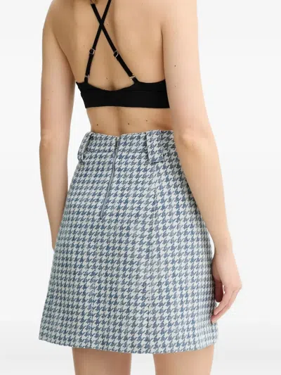 Ps By Paul Smith Houndstooth Belted Mini Skirt In Multi