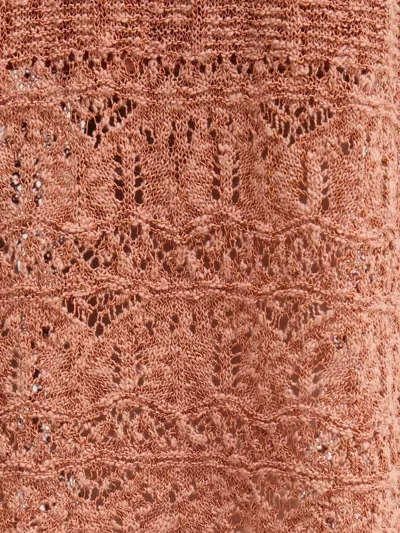 Hoss Intropia Ruth Open-knit Midi Skirt In Orange