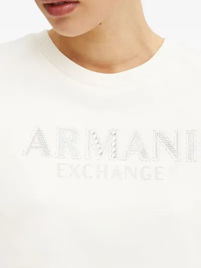 Armani Exchange Logo-embellished Sweatshirt In White