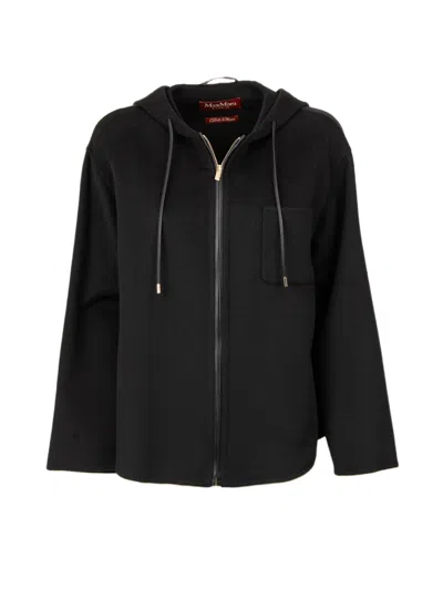 Max Mara Cashmere Wool And Silk Sweatshirt In Black