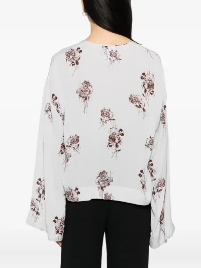 Day Birger Et Mikkelsen Newman Floral-print Chiffon Blouse In White
