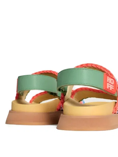 Hoff Knitted-strap Platform Sandals In Green