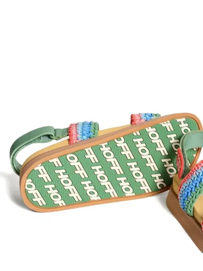 Hoff Knitted-strap Platform Sandals In Green