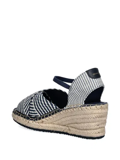 Gant 60mm Striped Wedge Pumps In Black