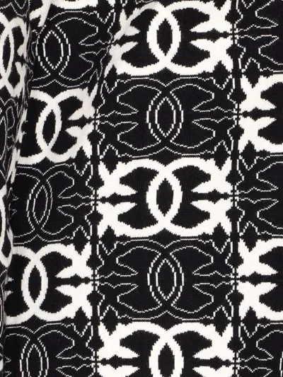 Pinko V-neck Long Sleeve Knit Cardigan Design In Black