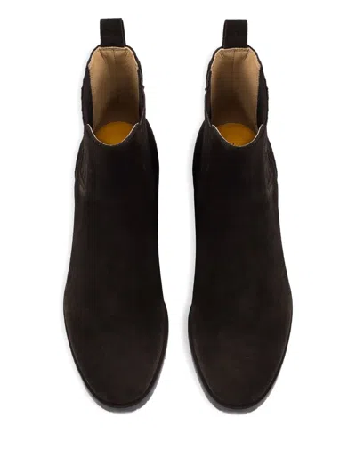 Doucal's Elastic-panel Suede Boots In Brown