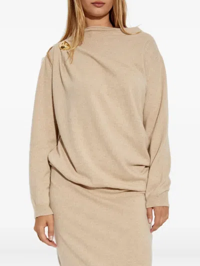 Fabiana Filippi Wool Long Dress In Neutral