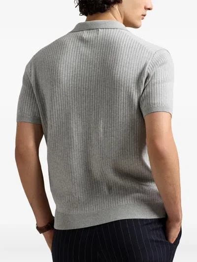 Polo Ralph Lauren Men's Rib-knit Cotton Polo-collar Sweater In Brown