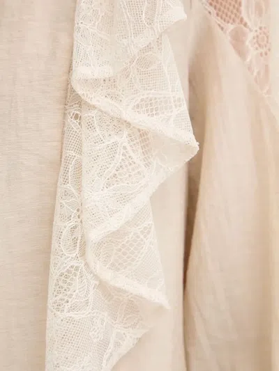 蕾丝边饰荷叶边罩衫