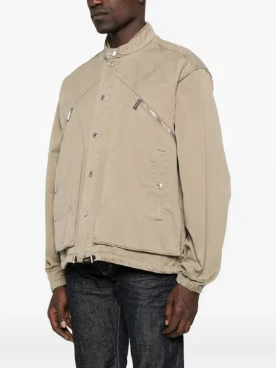 Dsquared2 Zip-pocket Button-fastening Jacket In Brown