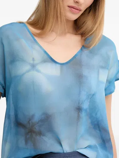 Sandro Ferrone Abstract-pattern Print Blouse In Blue