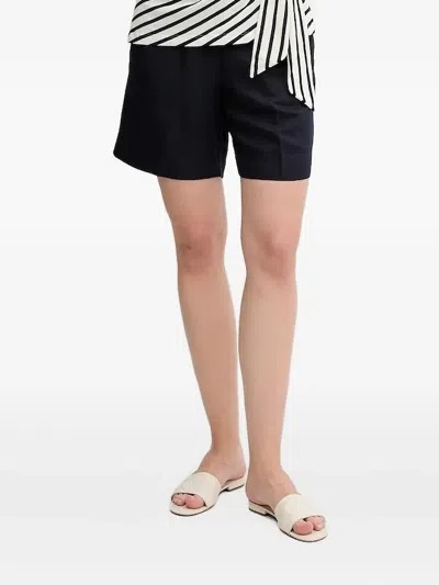 Gant Elastic-waist Linen Shorts In Blue
