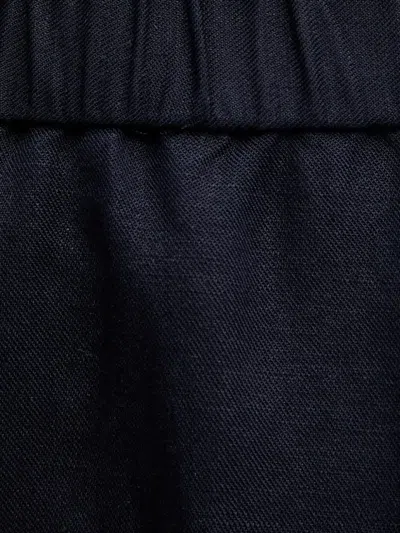 Gant Elastic-waist Linen Shorts In Blue