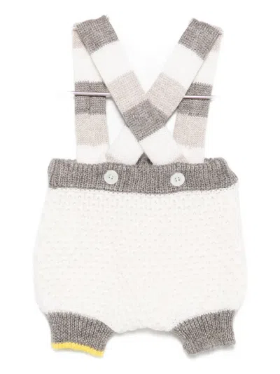 Gensami Striped-suspender Romper In Multi