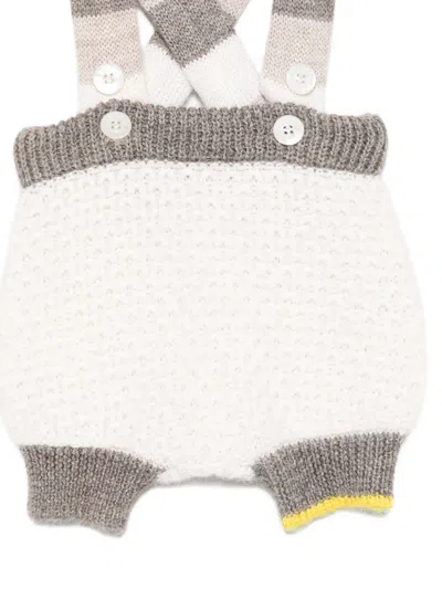 Gensami Striped-suspender Romper In Multi