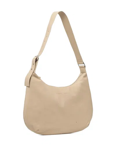 Samsoe & Samsoe Curved Top-zip Shoulder Bag In Neutral