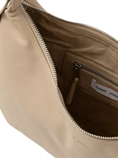 Samsoe & Samsoe Curved Top-zip Shoulder Bag In Neutral