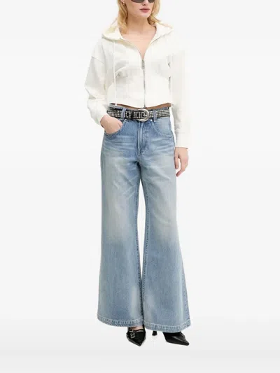 Miss Sixty Cinched-waist Hoodie In White