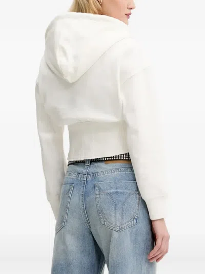 Miss Sixty Cinched-waist Hoodie In White