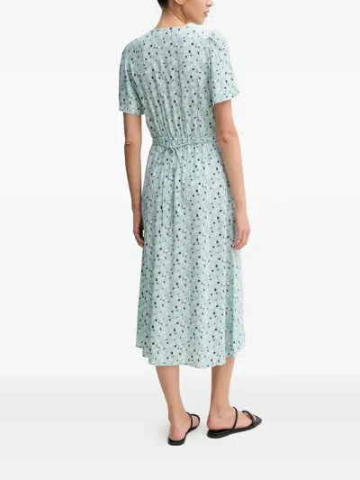 Marc O'polo Button-front Floral Print Midi Dress In Blue