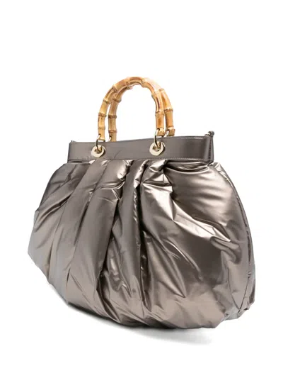 竹节手柄绗缝手提包