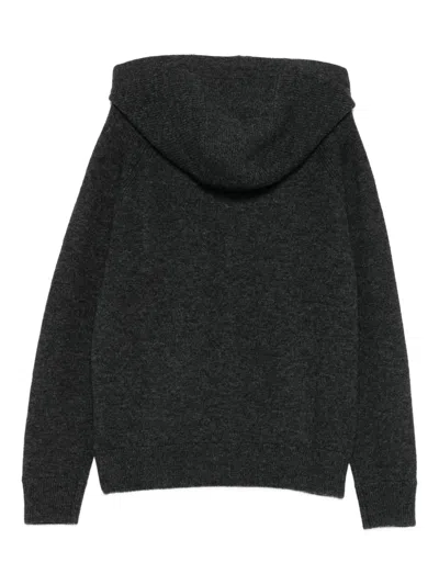 Paolo Pecora Knitted Hoodie In Gray