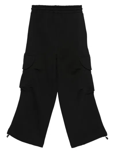 Msgm Cargo-pocket Drawstring Trousers In Black