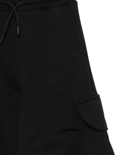 Msgm Cargo-pocket Drawstring Trousers In Black