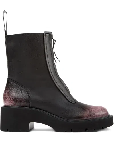 Camper 54mm Milah Zip-front Platform Ankle Boots In Black