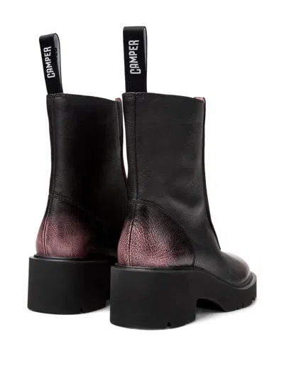 Camper 54mm Milah Zip-front Platform Ankle Boots In Black