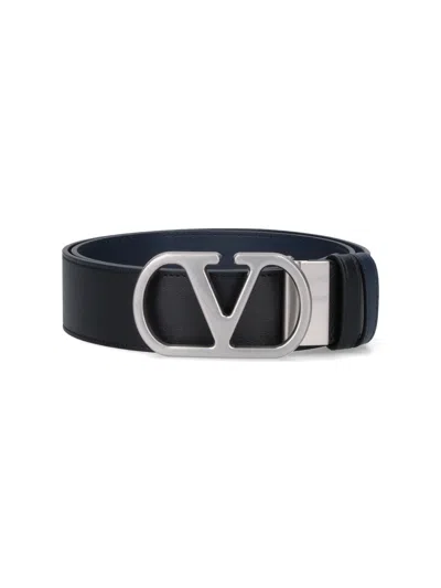 Valentino Garavani Vlogo Reversible Belt For Formal And Casual Occasions In Black