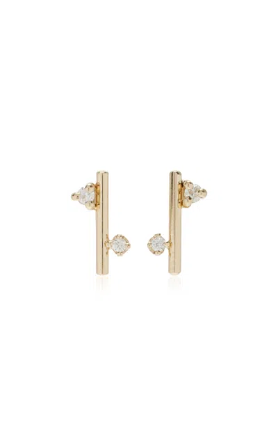 White/space Andromeda 14k Yellow Gold Diamond Earrings In Gold