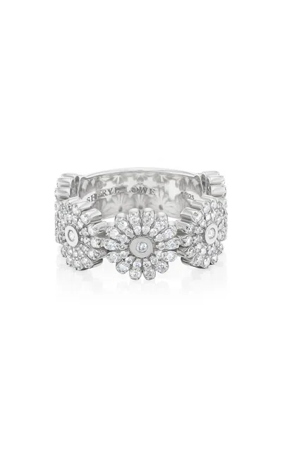 Sheryl Lowe Sterling Silver Diamond Ring In Silver