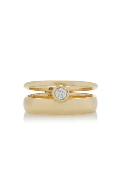 White/space Hover Ring In Gold