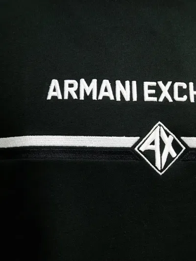 Armani Exchange Logo Striped Sweatshirt In Black