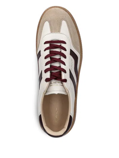 Gant Leather Panelled Trainers In Neutral