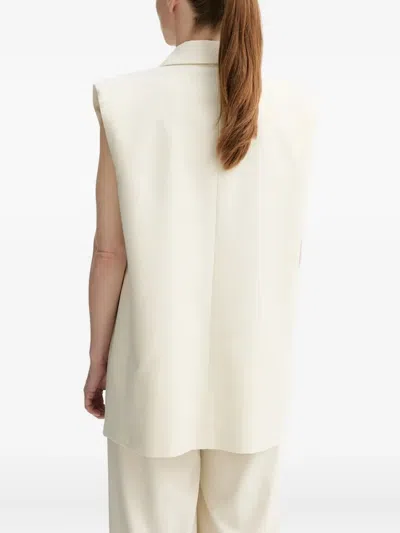 Gestuz Padded-shoulder Sleeveless Gilet In Neutral