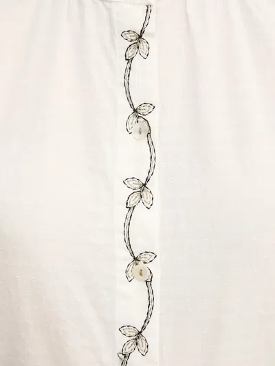 Hoss Intropia Embroidered-flowers Blouse In White