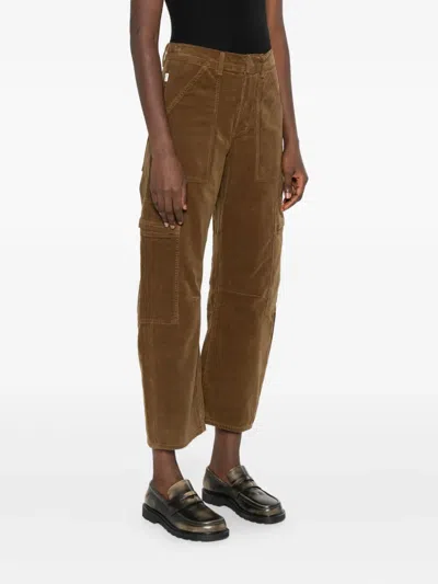 Citizen Of Humanity Marcelle Corduroy Cargo Trousers In Brown