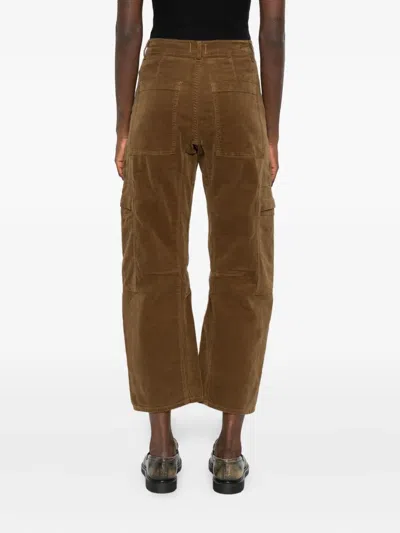 Citizen Of Humanity Marcelle Corduroy Cargo Trousers In Brown