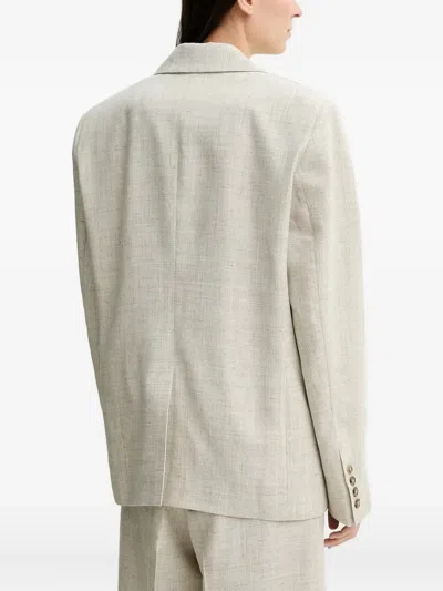Herskind Notched-lapel Linen Blazer In Metallic