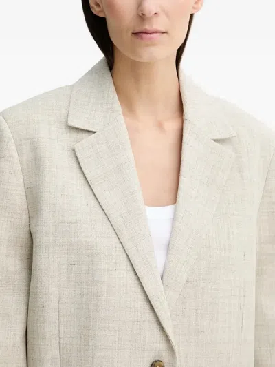 Herskind Notched-lapel Linen Blazer In Metallic