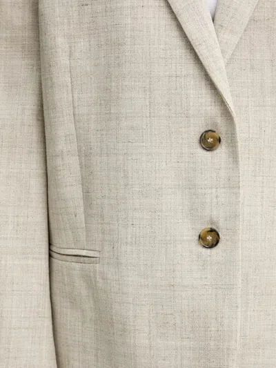 Herskind Notched-lapel Linen Blazer In Metallic