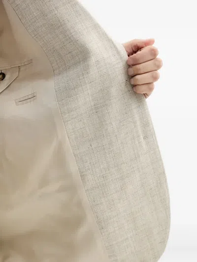 Herskind Notched-lapel Linen Blazer In Metallic