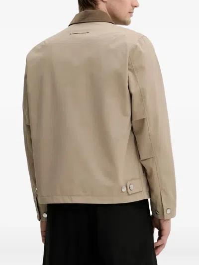 Samsoe & Samsoe Corduroy-collar Zip-front Jacket In Neutral