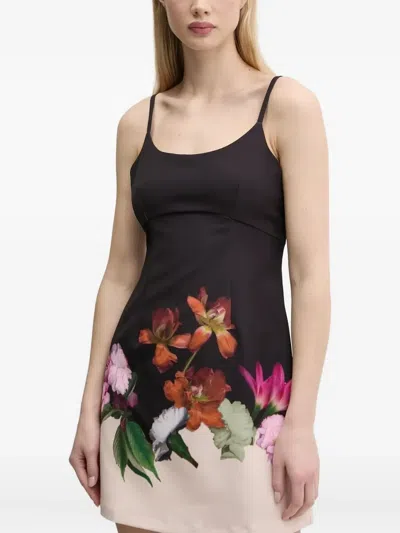 Desigual Placement Print Body-con Minidress In Black